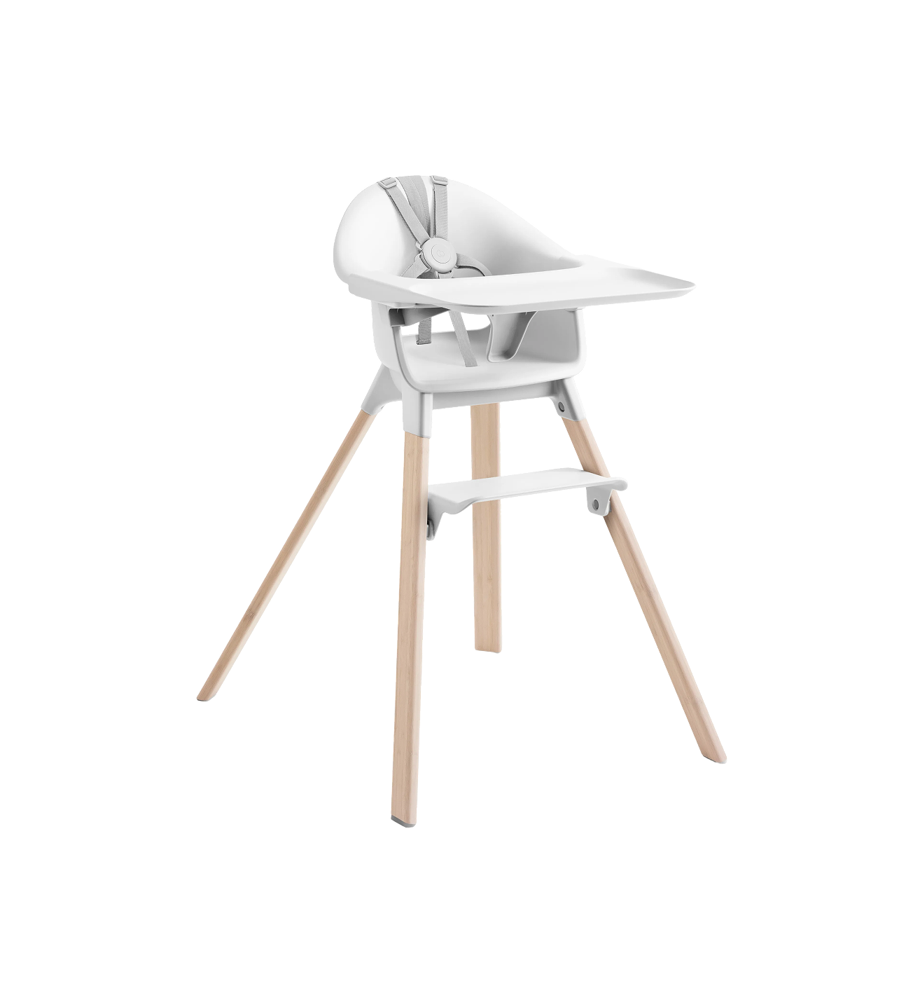 Stokke® Clikk™ Bamboo Natural and White plastic parts.