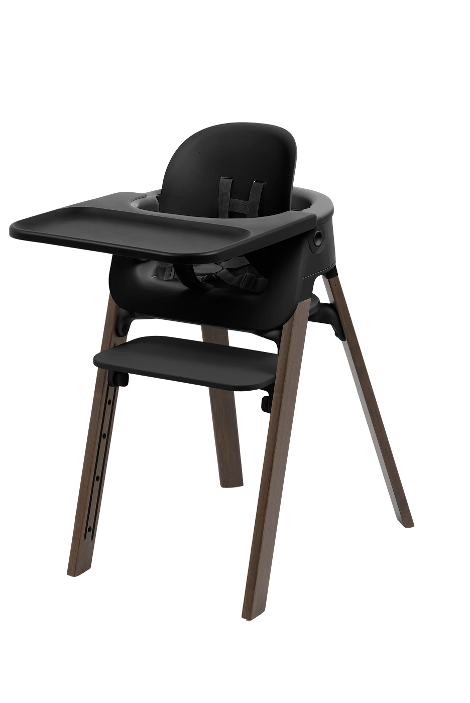 Stokke® Clikk™ wood, Beech Warm Brown and Black plastic parts.