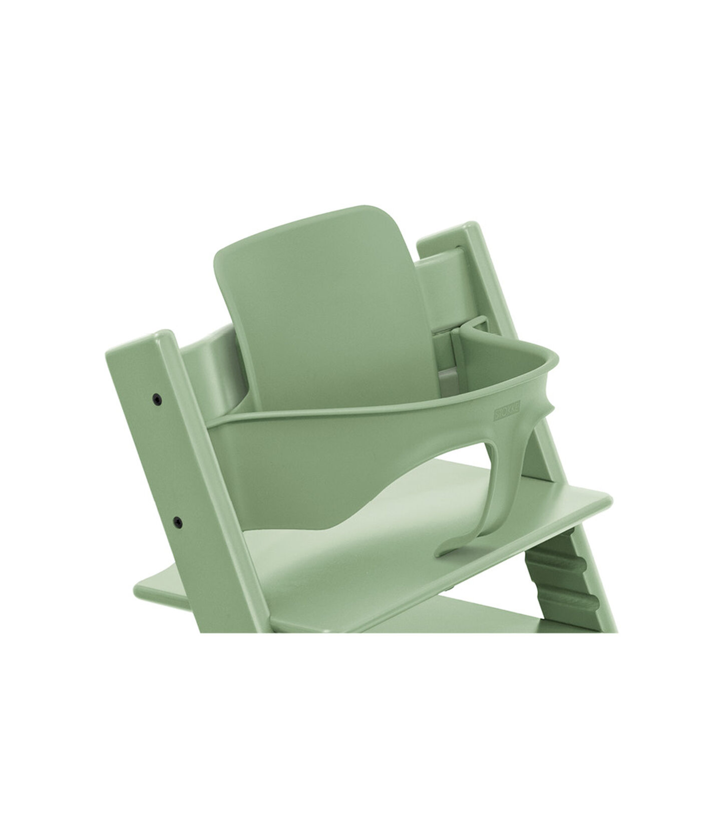 Tripp Trapp® Chair Moss Green with Baby Set. Close-up. view 1