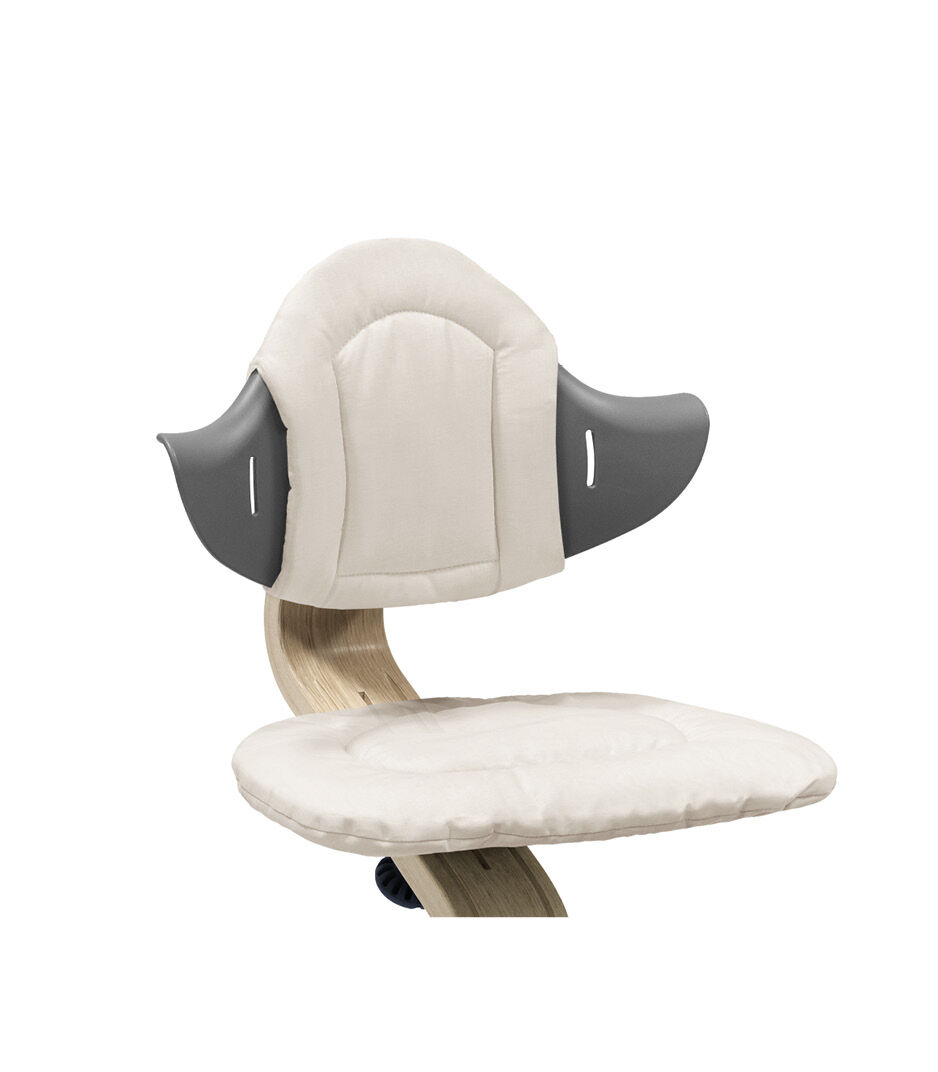 Stokke® Nomi® Chair Natural-Grey with Sand Cushion. Close-up. galery image 1