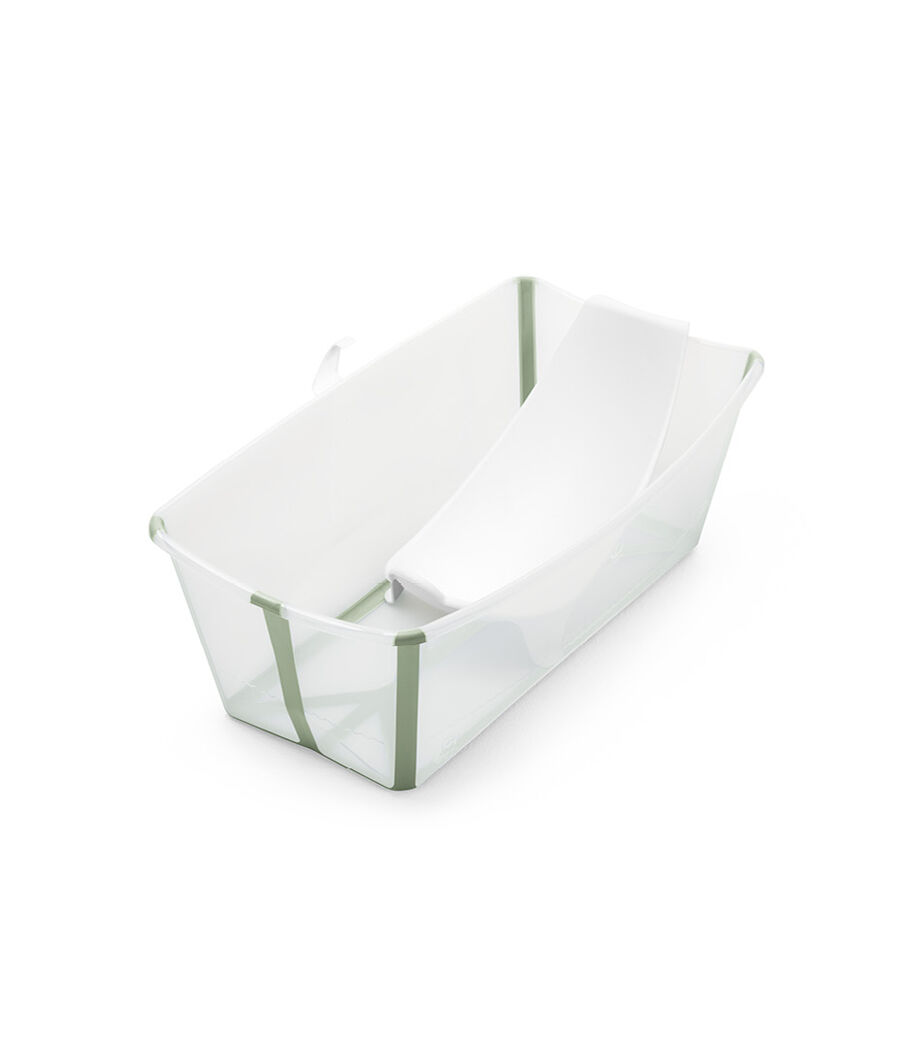 Stokke® Flexi Bath® bath tub, Transparent Green with Newborn insert. view 1