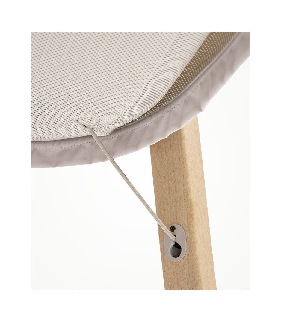 Stokke® Snoozi™ Sandy Beige. Detail, bed bottom attached.