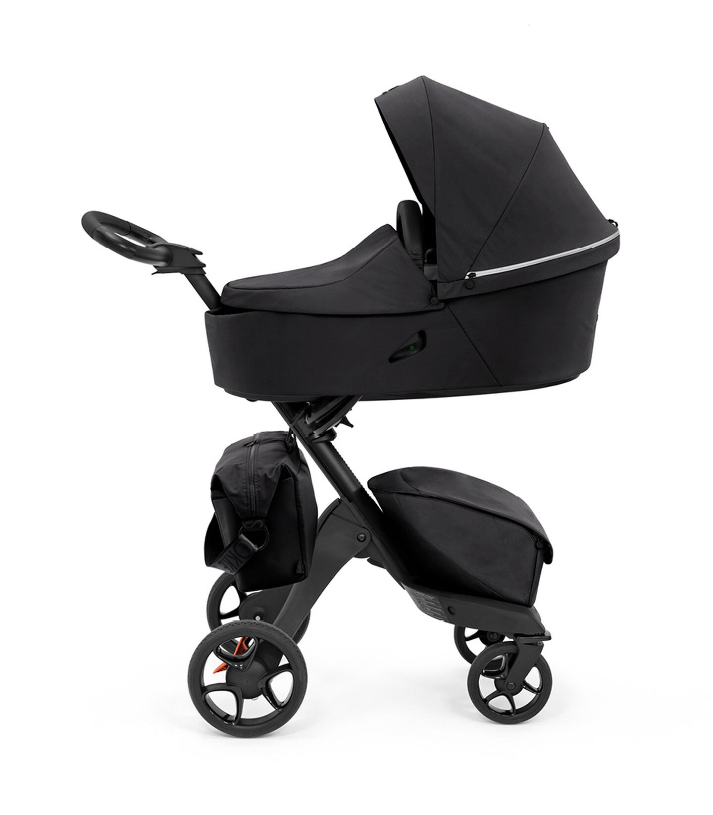 Stokke® Xplory® X Changing Bag Rich Black on Stroller. Accessories. view 4
