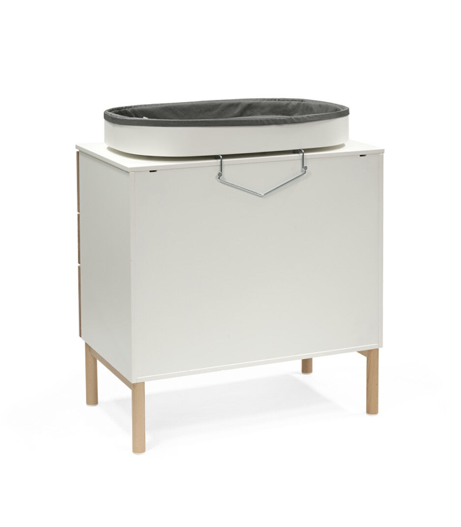 Stokke® Sleepi™ Dresser, Natural. With Stokke® Sleepi™ Changer mounted. Rear view. galery image 6