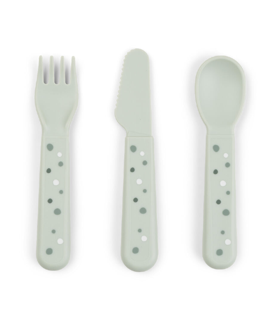 Done by Deer™ Foodie Cutlery Set Happy Dots, Happy dots Green, mainview