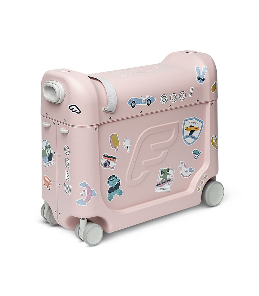 JetKids™ by Stokke® BedBox V3 in Pink Lemonade. Decorated with Stickers. view 11