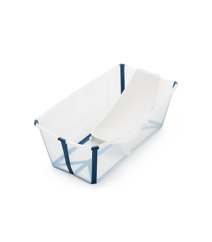 Stokke® Flexi Bath® bath tub, Transparent Blue with Newborn insert. view 1