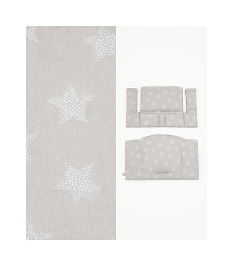 Tripp Trapp® HC Cpl White w Silver Stars Cushion & Tray, White, Silver Star Cushion + Tray, mainview view 3