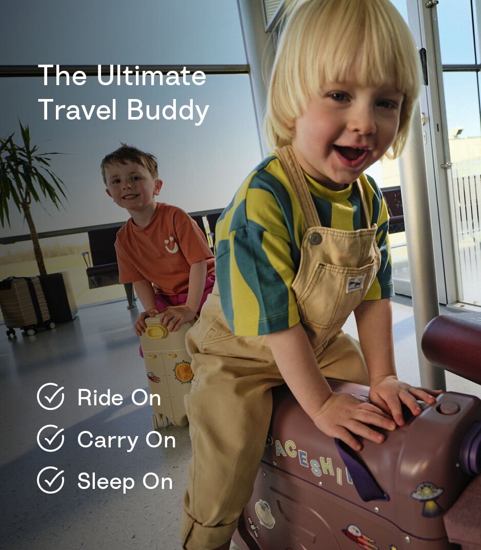 Stokke® JetKids™ BedBox™ – Ride-On Suitcase & Bed, Coral Pink, mainview galery image 2