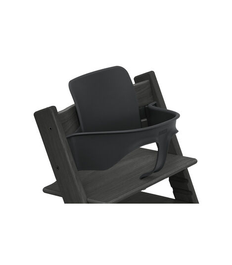 Tripp Trapp® chair Oak Black, with Baby Set. Close-up. view 3