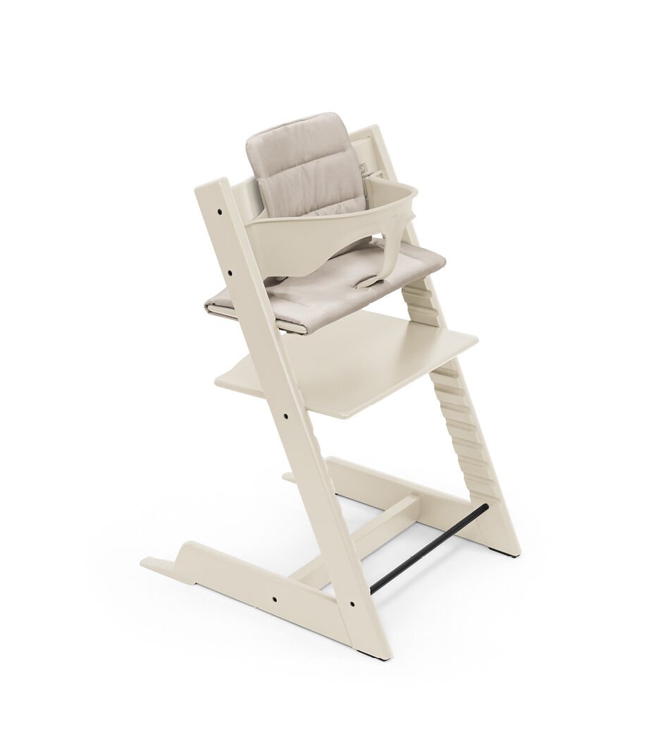 Tripp Trapp® chair Vanilla White, Beech Wood, with Baby Set and Cushion 2025 Beige. galery image 5