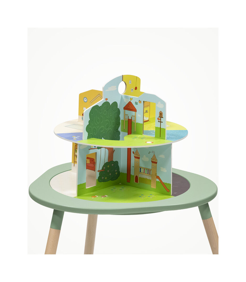 Stokke® MuTable™ Table with Playhouse, scenario 3. Close-up (accessories).