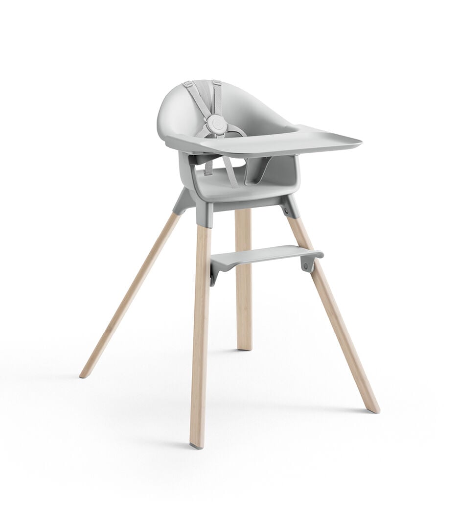 Stokke Clikk High Chair Bamboo/Cloud Grey with Harness Beige. Tray. galery image 1