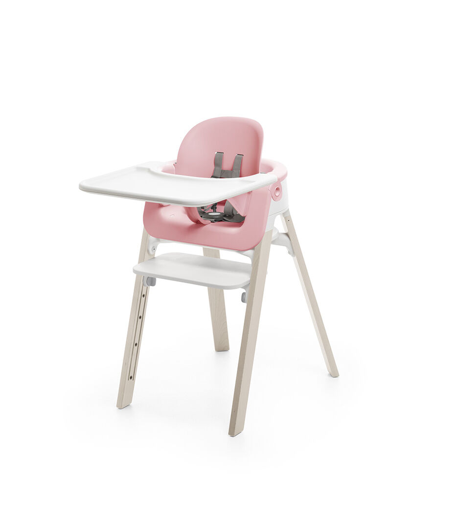 pink and white high chair