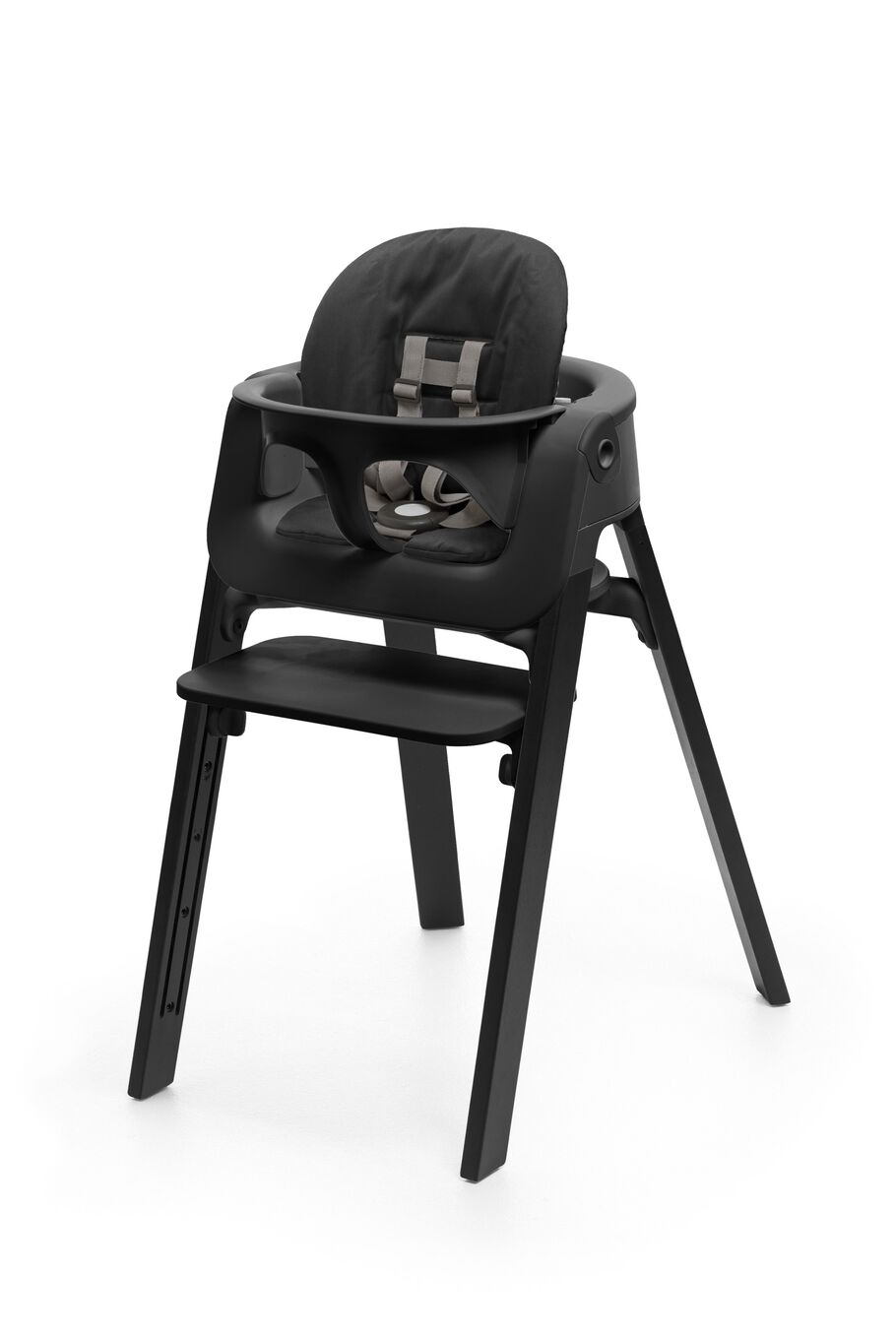 Stokke&reg; Steps&trade; Chair Oak Black, with Baby Set White and Cushion Soft Sprinkle