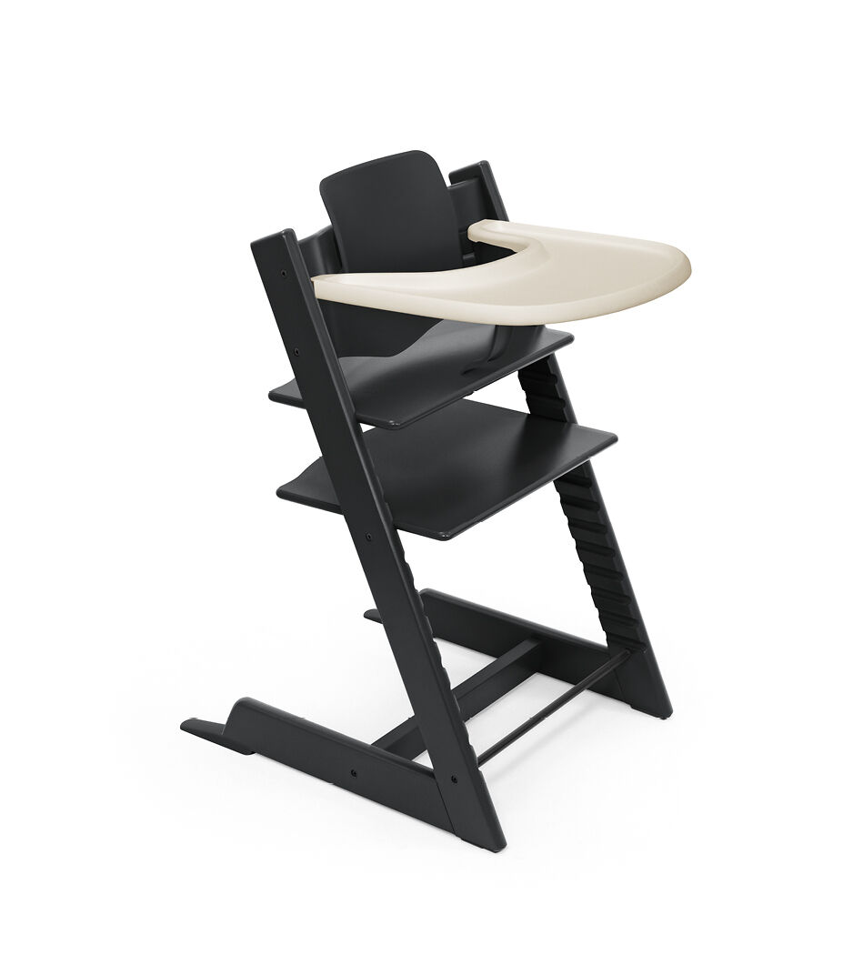 Tripp Trapp® high chair Black, with Baby Set. Stokke® Tray Vanilla White. galery image 15