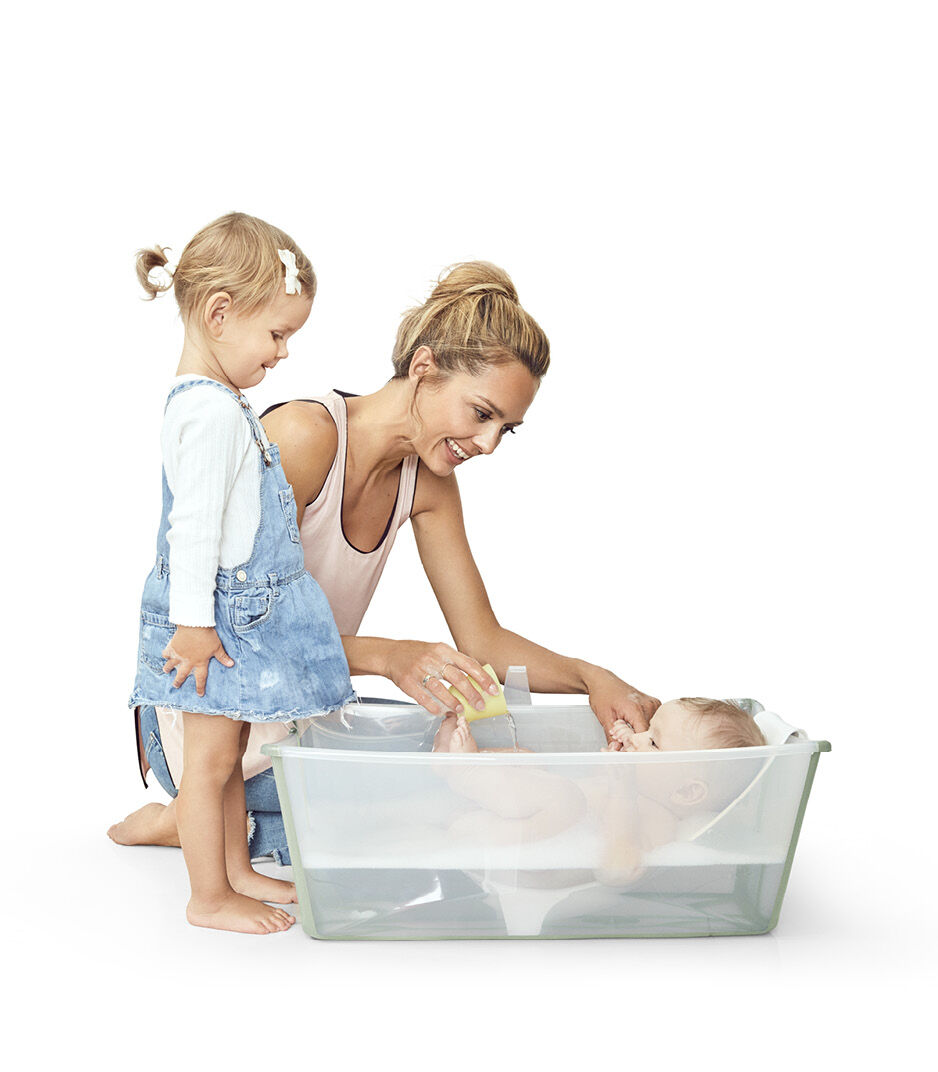 Stokke® Flexi Bath® Badekar X-Large sett med Nyfødtstøtte, Transparent Green, mainview bilde 4