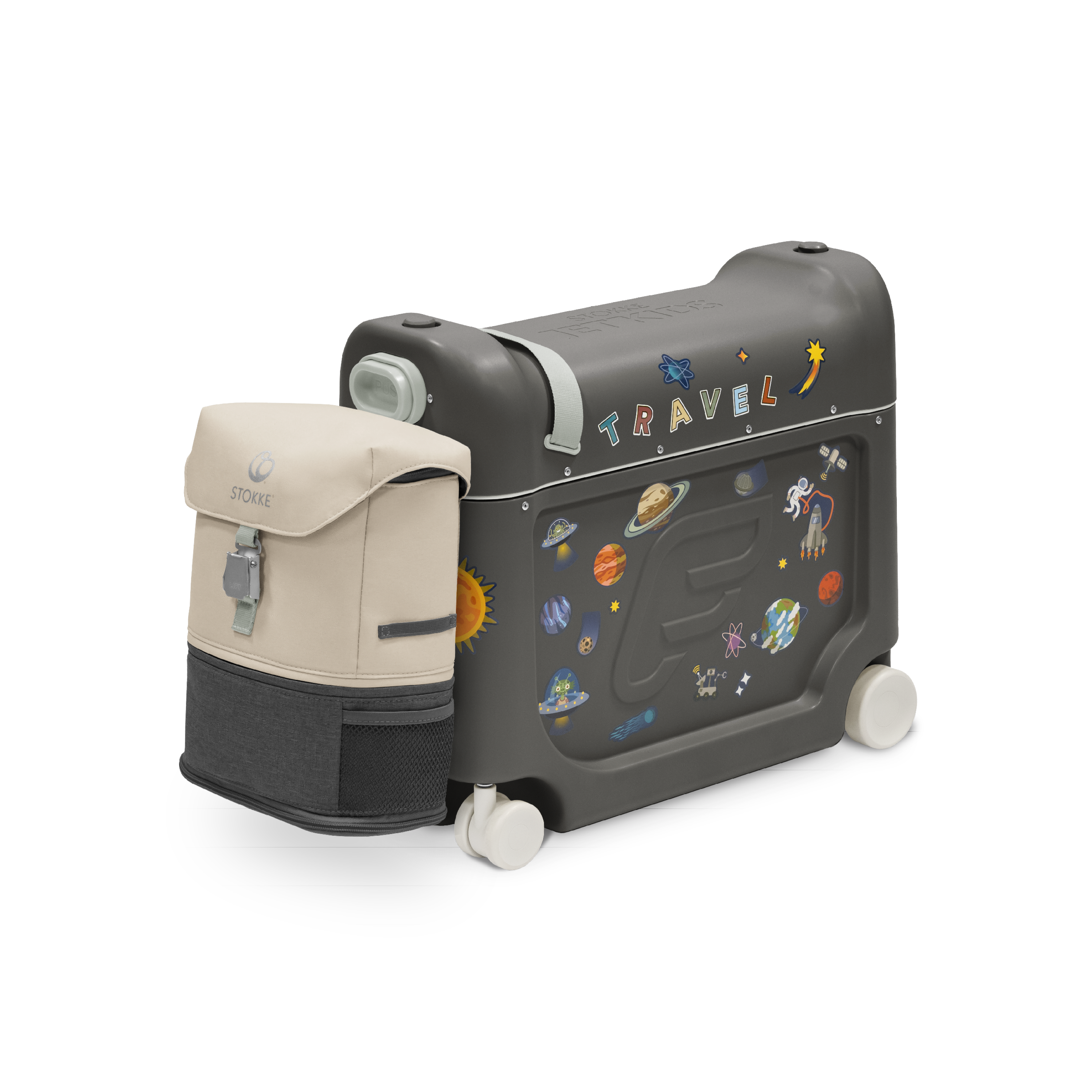Stokke® JetKids™ Travel Set - Suitcase & Backpack, Midnight Grey, mainview galery image 1