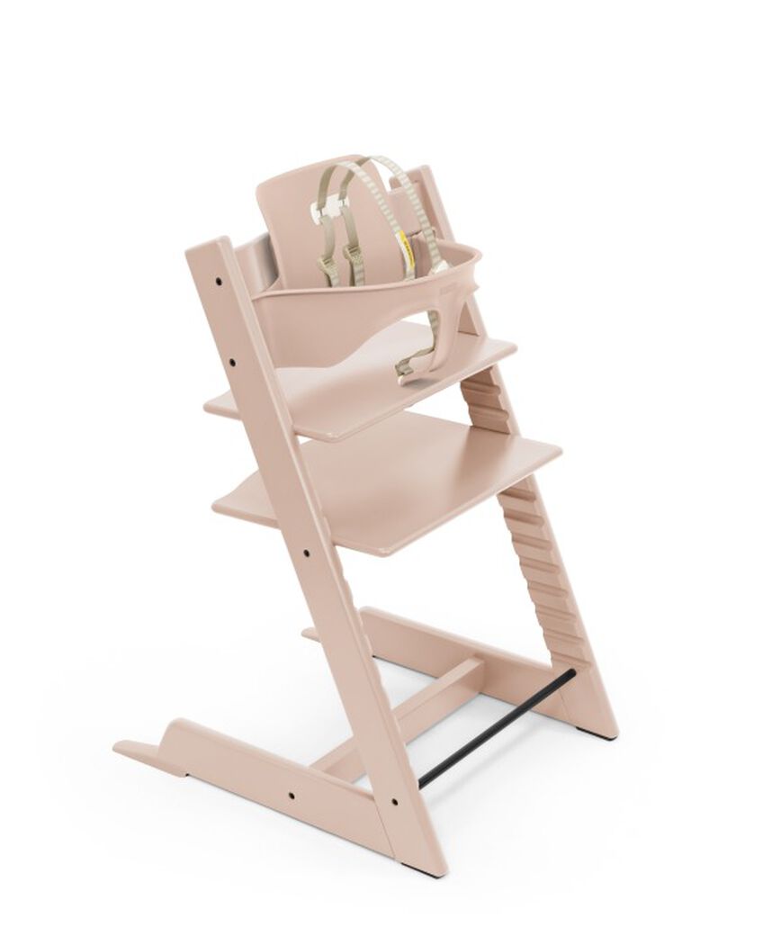 Tripp Trapp® chair Serene Pink, Beech Wood, with Baby Set. US version. view 12