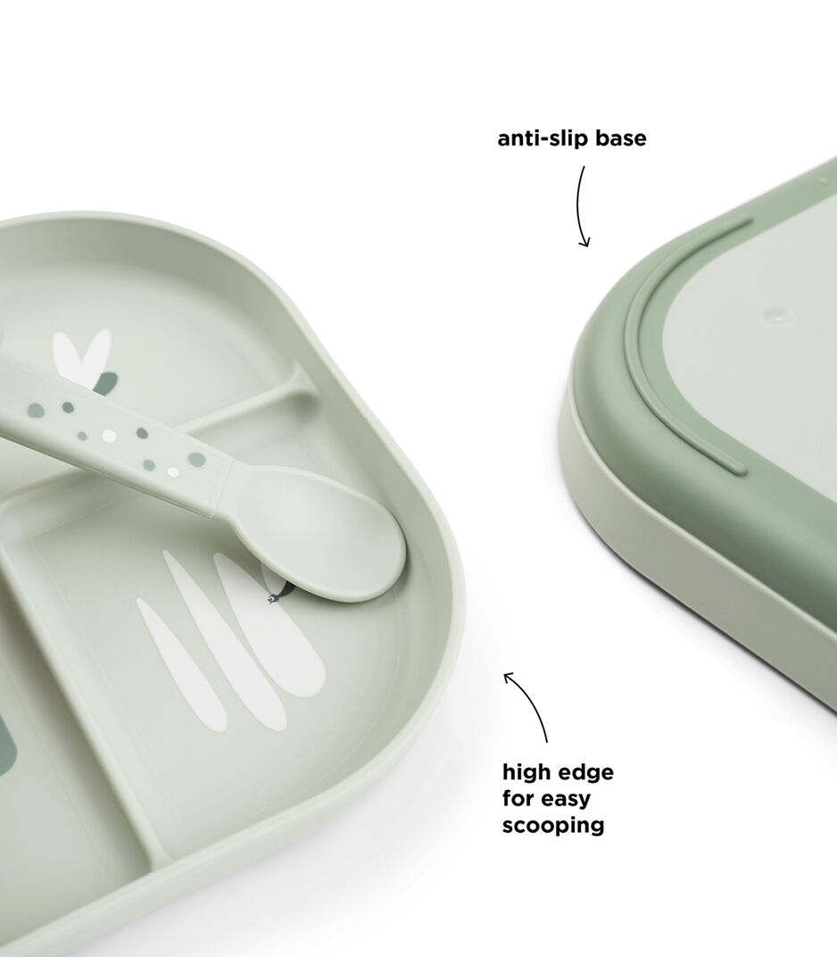 Foodie compartment plate - Croco - Green. Detail view. galery image 4