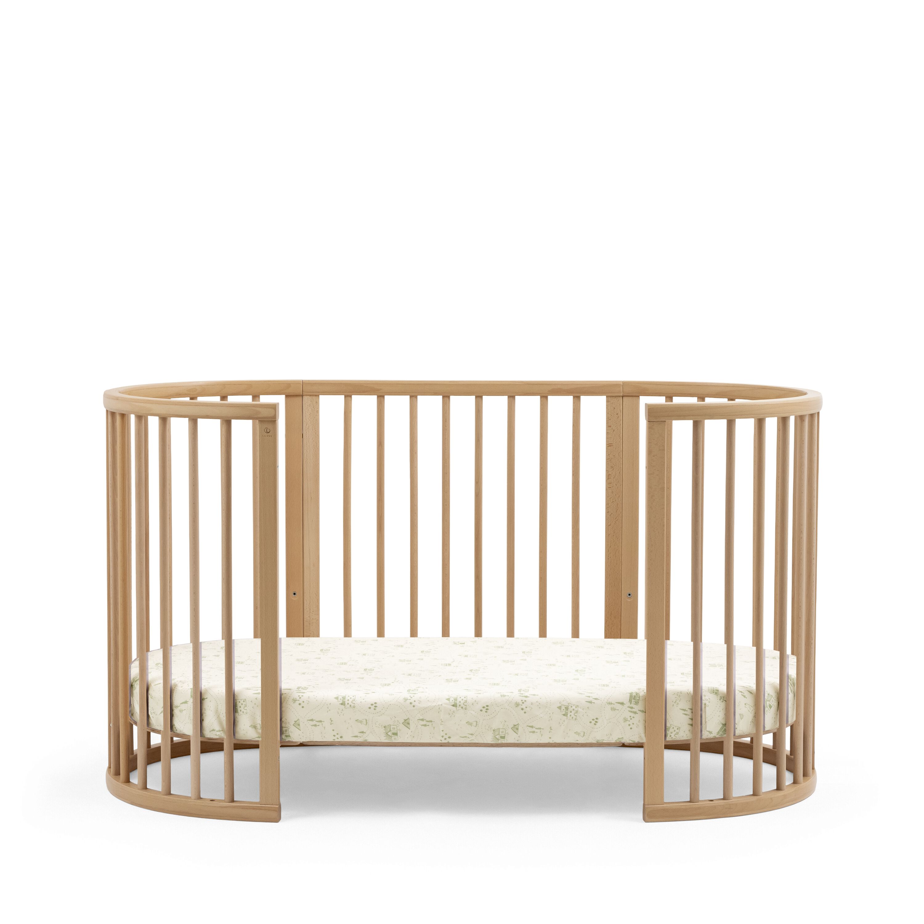 Stokke® Sleepi™ Toddler Bed Natural. Fitted Sheet Sage Green Map.