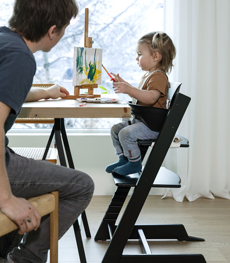 Tripp Trapp® High Chair Oak Black. Baby Set and Harness.