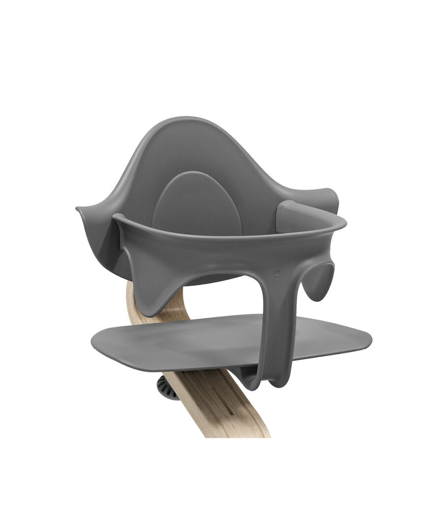 Stokke® Nomi® Chair Natural-Grey with Baby Set. Close-up. view 3