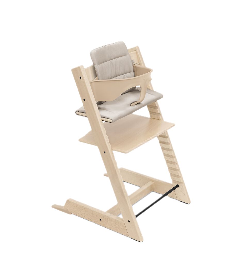 Tripp Trapp® High Chair Natural, Beech Wood, with Baby Set and Cushion 2025 Beige.