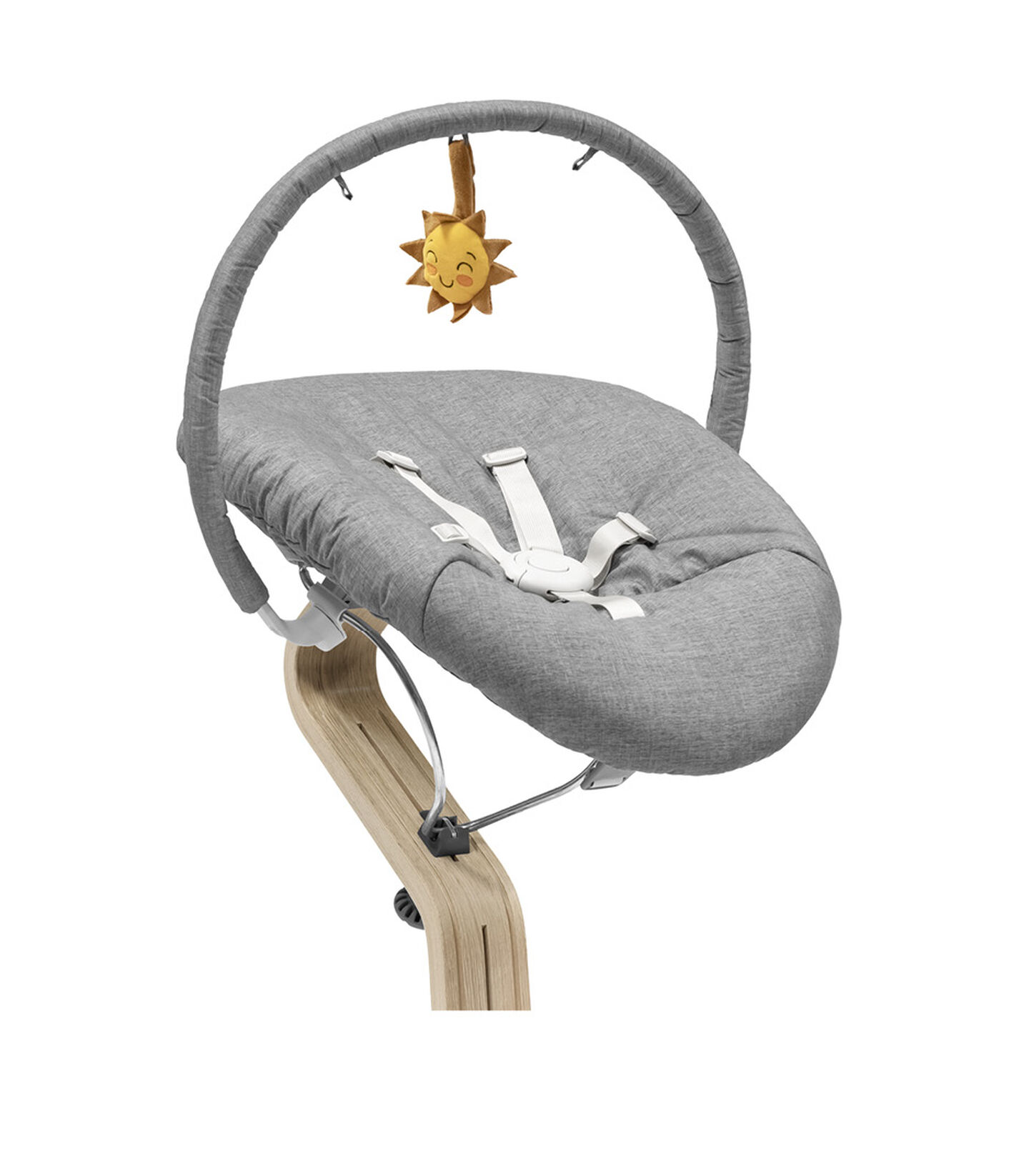 Stokke® Nomi® Chair Natural with Newborn Set Grey. Close-up. view 3