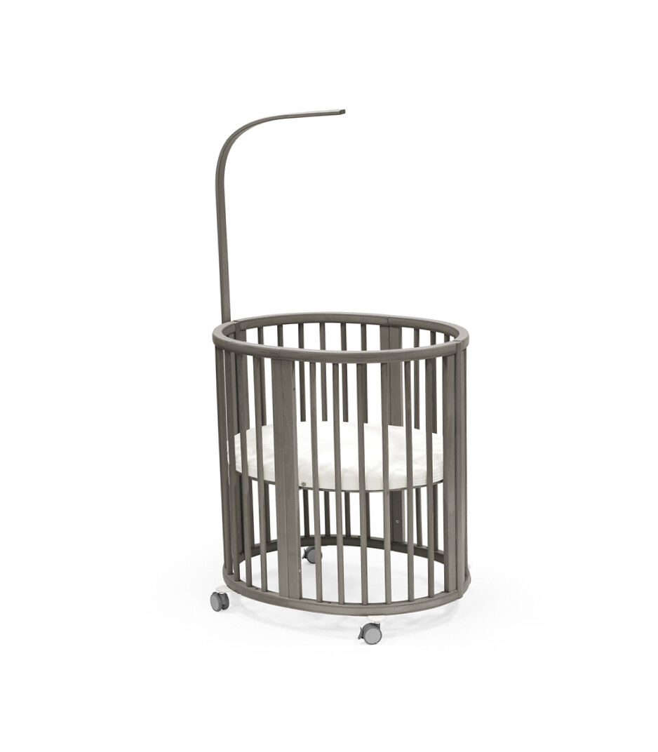 Stokke® Sleepi™ Mini​ Crib with Mattress​, Drape rod & Sheet, Hazy Grey, mainview galery image 1