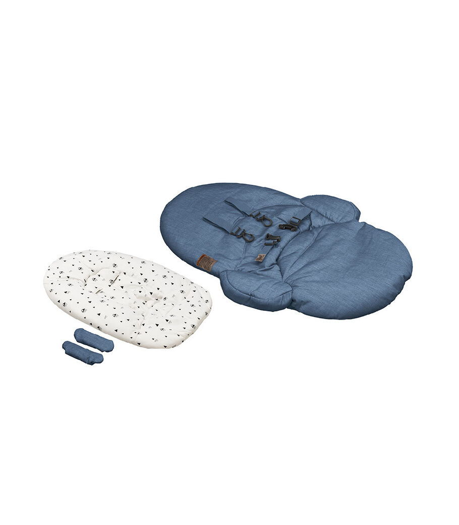 Stokke&reg; Steps&trade; Bouncer Textile Set Blue with Newborn Insert White Mountain. Sparepart.