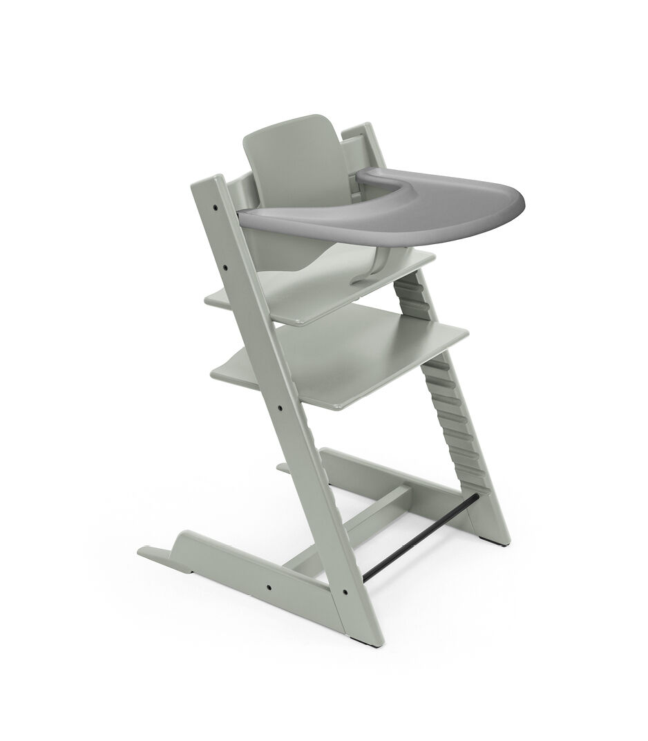 Tripp Trapp® high chair Glacier Green, with Baby Set. Stokke® Tray Storm Grey. galery image 14