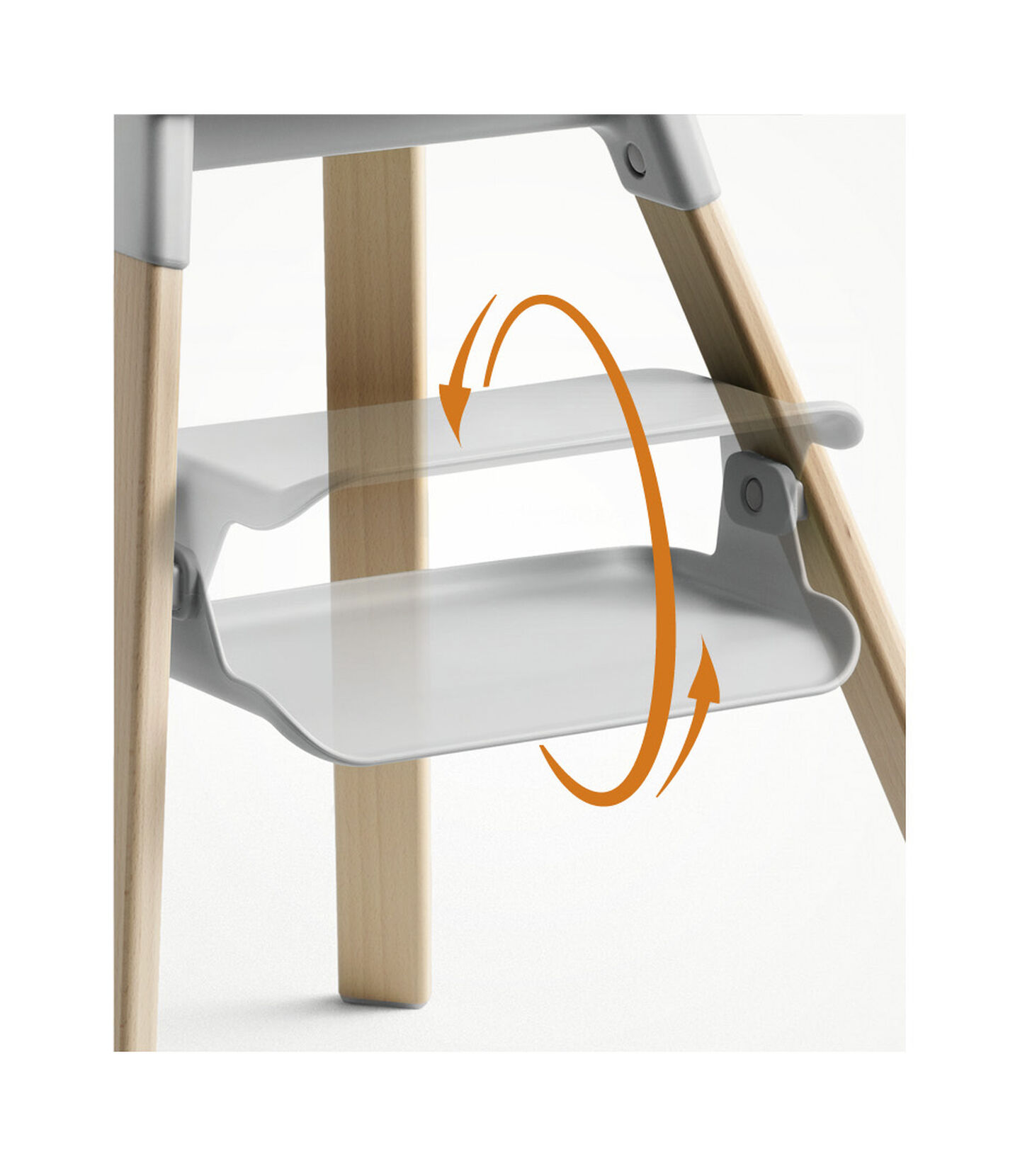 Stokke® Clikk™ High Chair Soft Grey, 灰云色, mainview view 4