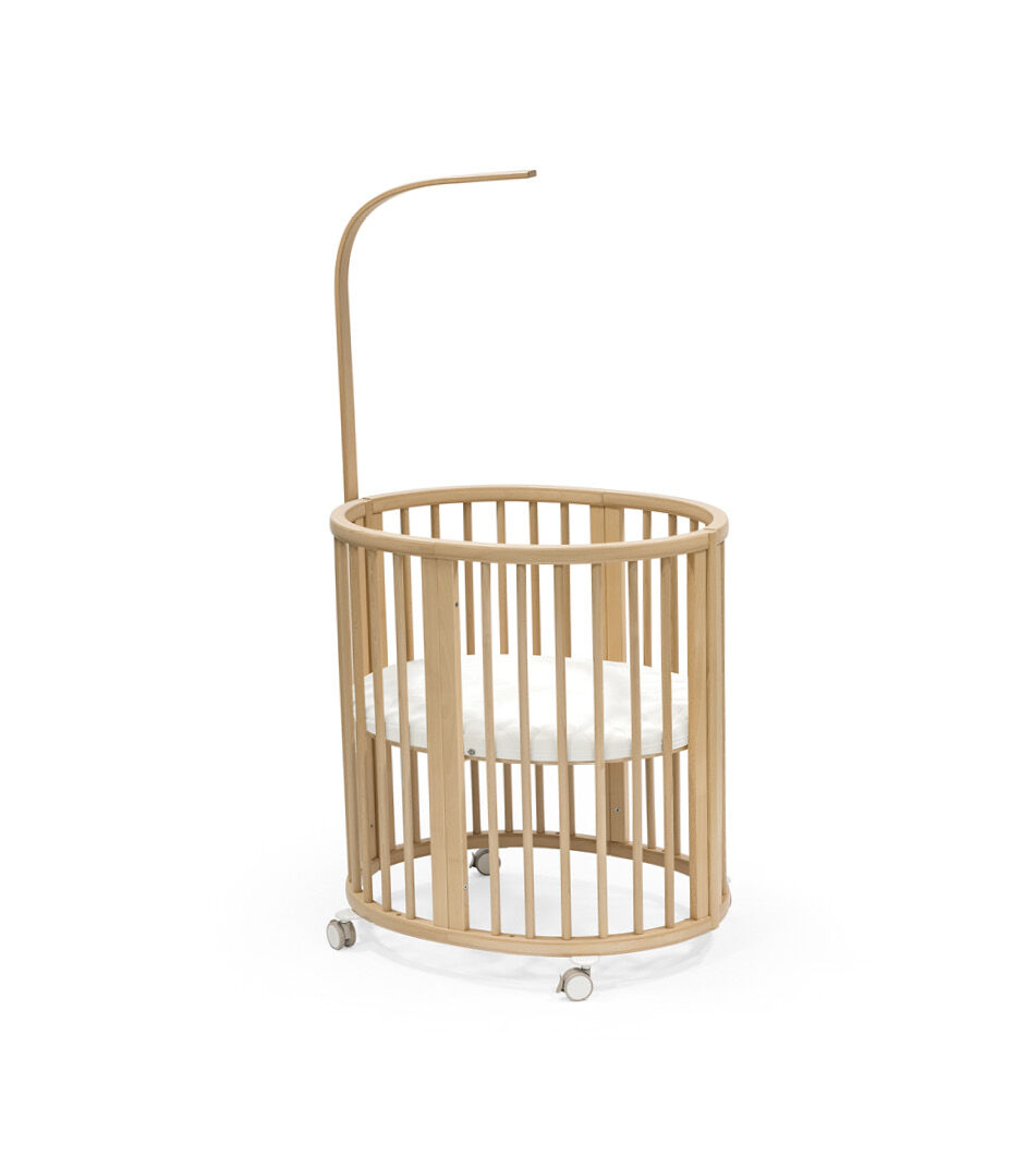 Stokke® Sleepi™ Mini with Canopy Rod, Natural. Mattress. US Bundle.