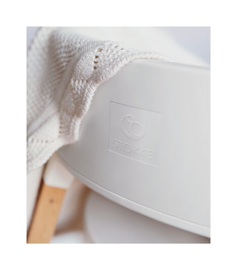 Stokke® Steps™ HC Complete Bundle Nat w White Grey Cushion, White with Natural, Grey Cushion + Tray, mainview view 3