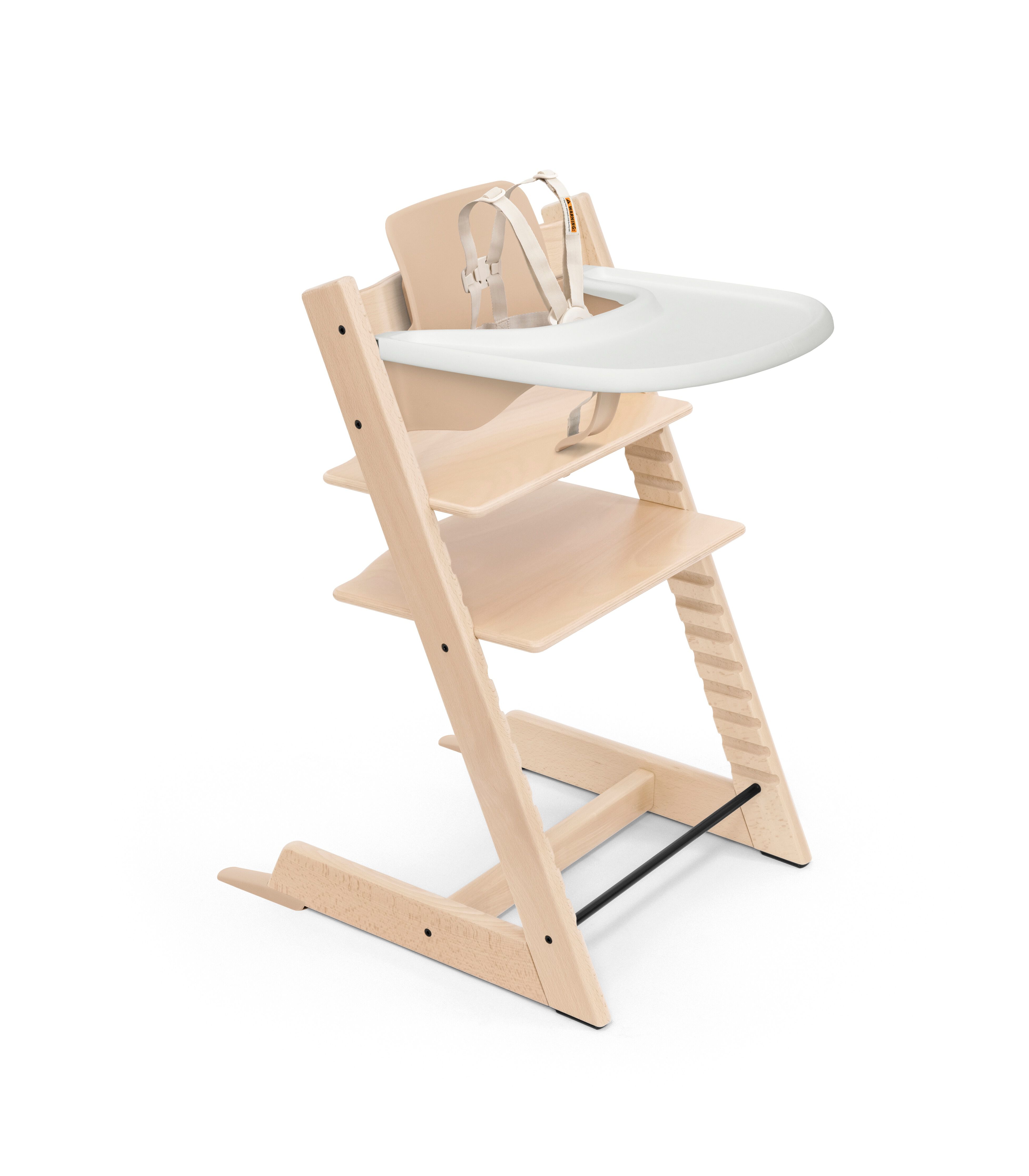 Tripp Trapp® Bundle. Chair Natural, Baby Set and Tray, White. US version.