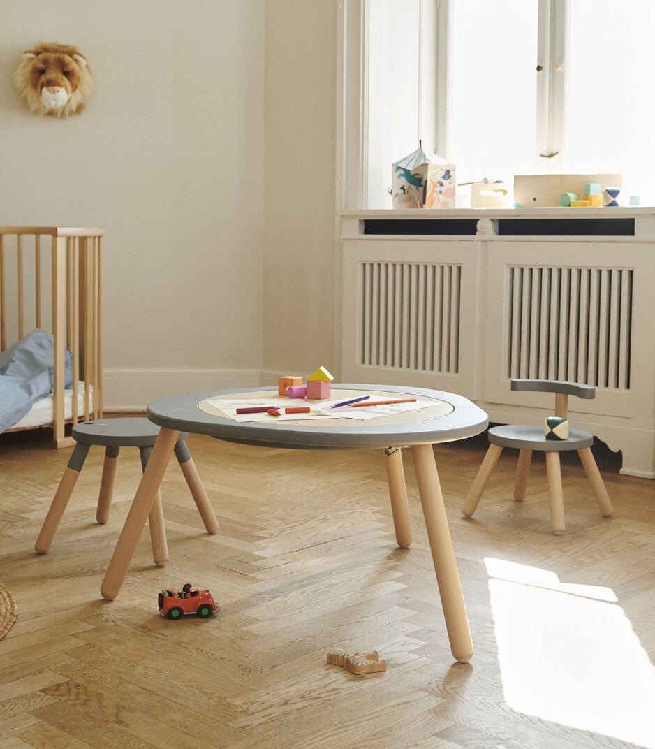 Stokke® MuTable Table and Chair Storm Grey. Chair Leg Extension.