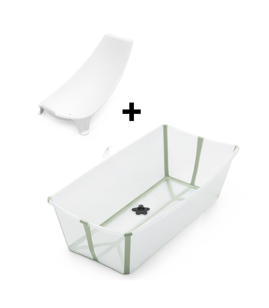 Stokke® Flexi Bath® Badekar X-Large sett med Nyfødtstøtte, Transparent Green, mainview bilde 3