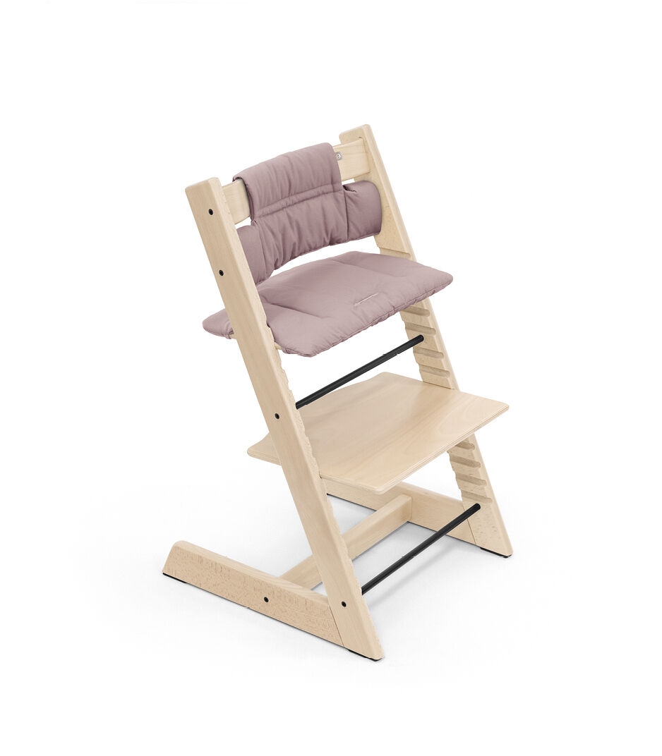 Tripp Trapp® chair Natural with Classic Cushion Heather Mauve. galery image 4