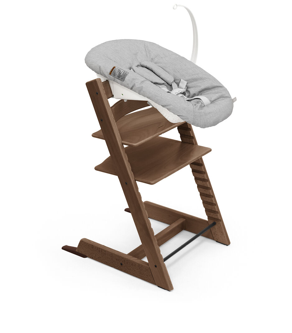 Tripp Trapp® High Chair² with cushion & tray, Warm Brown, Glacier Green Cushion, Tray, mainview galery image 4