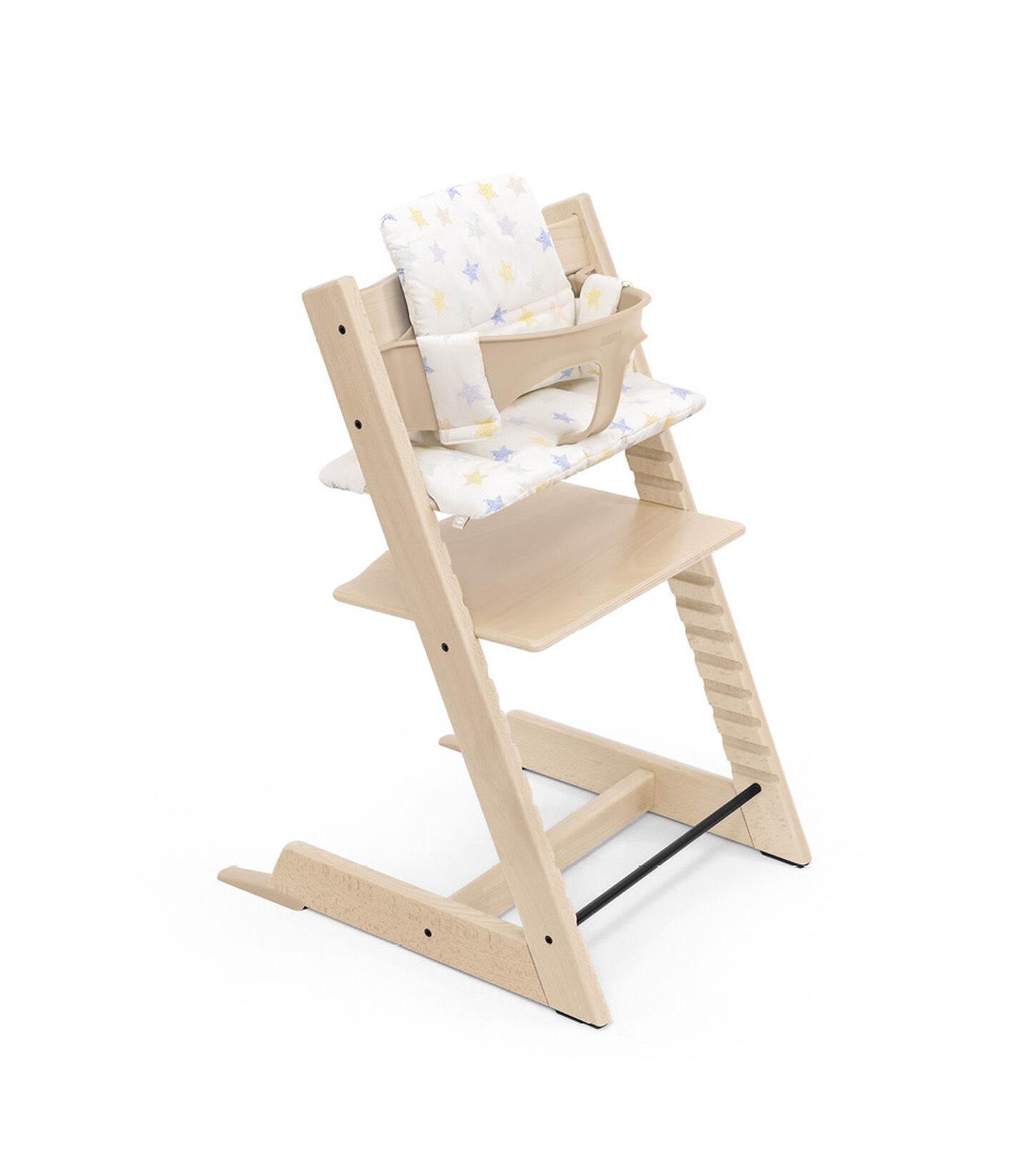 Tripp Trapp® High Chair Natural with Baby Set and Classic Cushion Stars Multi. view 7