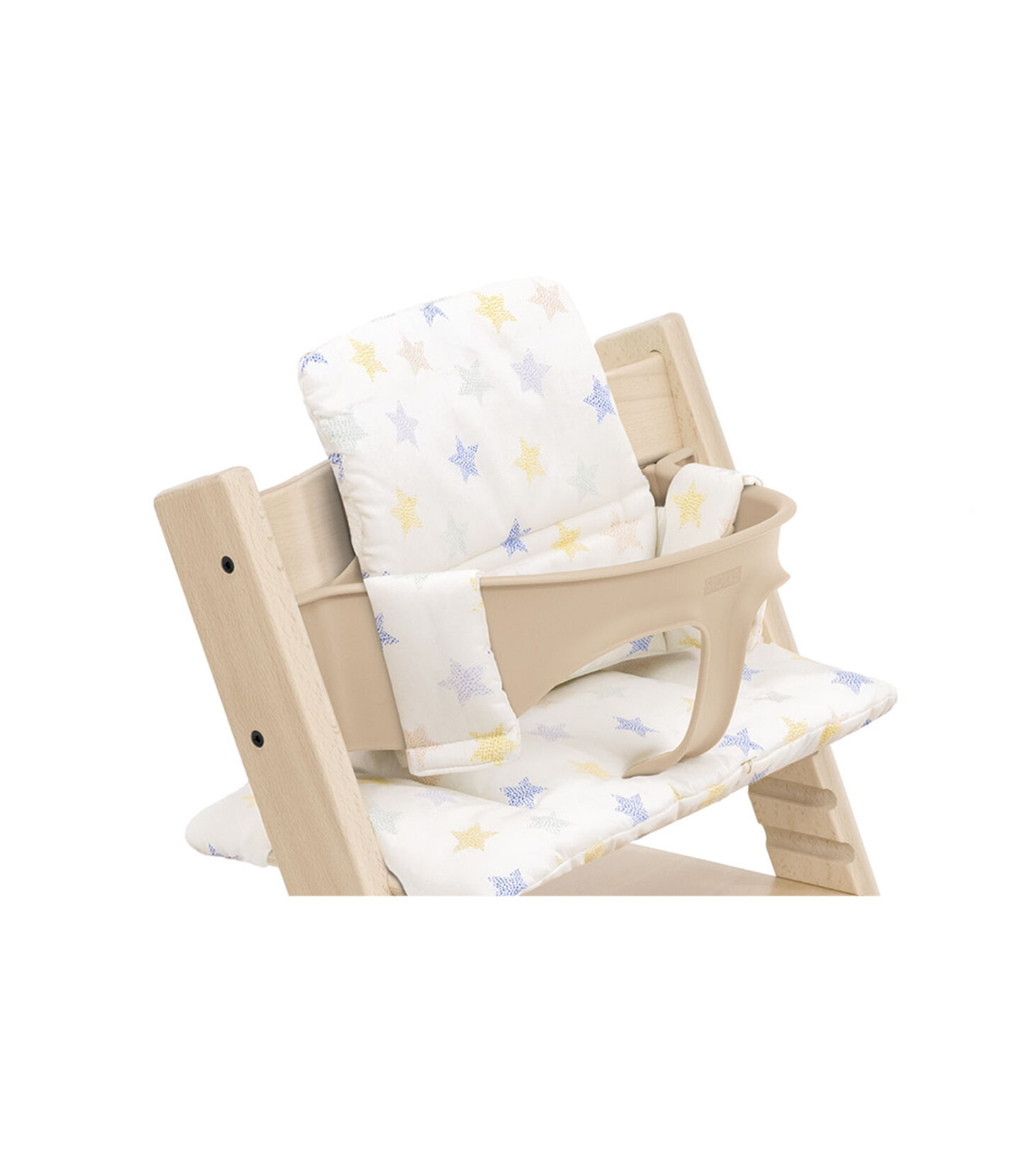 Tripp Trapp® High Chair Natural with Baby Set and Classic Cushion Stars Multi. Detail. view 5