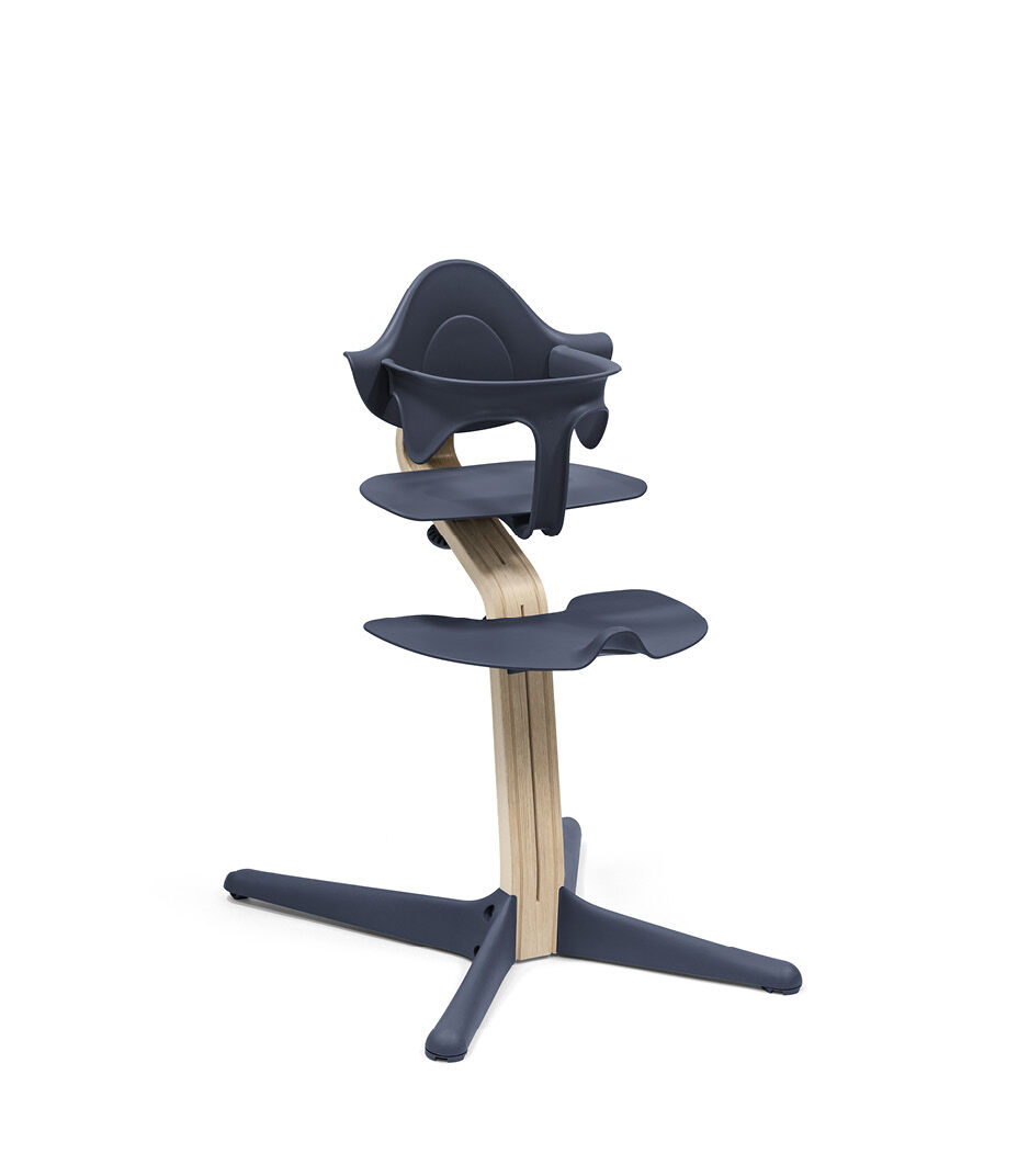 Stokke® Nomi® Chair Natural-Navy with Baby Set.