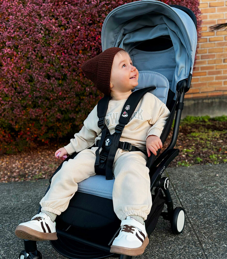 Stokke® YOYO³ stroller from 6 months - Aqua on Black, Aqua with Black Frame, mainview
