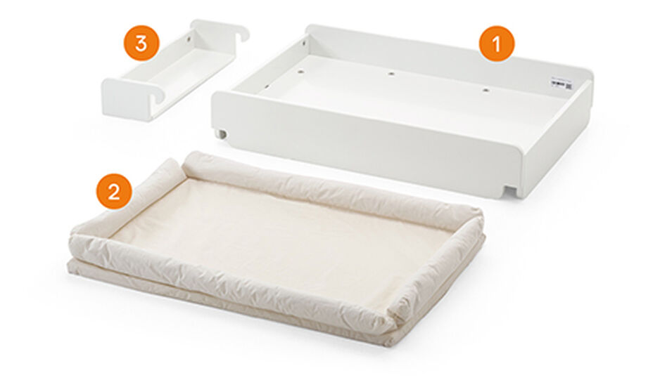 Stokke® Home™ Changer white with mattress, , WhatsIncl view 1