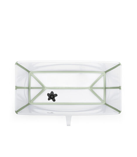 Stokke® Flexi Bath® bath tub, Transparent Green with Drain Plug "Cold". Top view. view 6