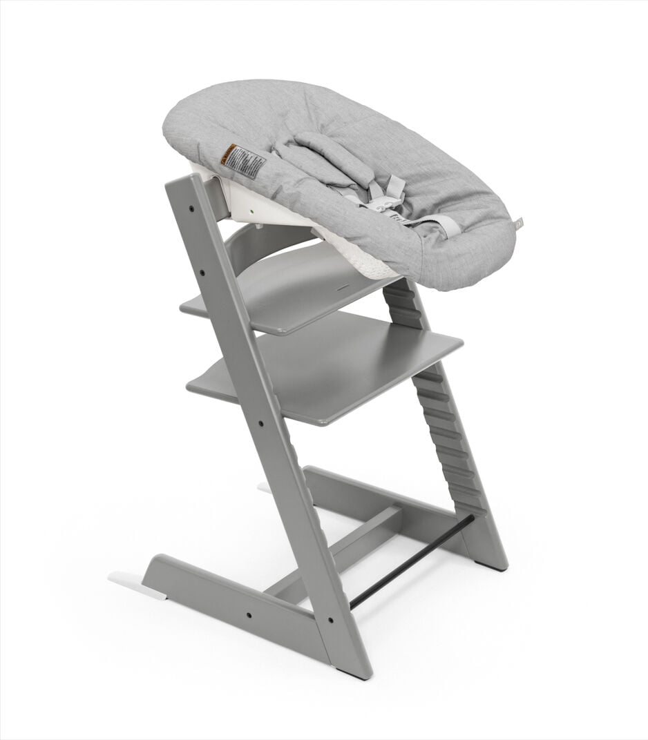 Tripp Trapp® chair Storm Grey, with Newborn Set White/Grey, Active position. galery image 13