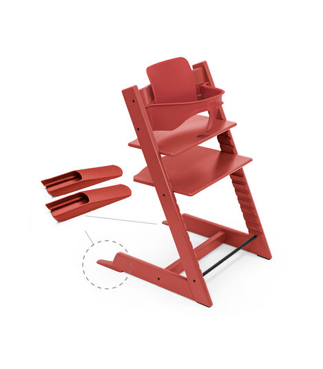 Tripp Trapp® Chair Warm Red, Beech, with Baby Set. view 4