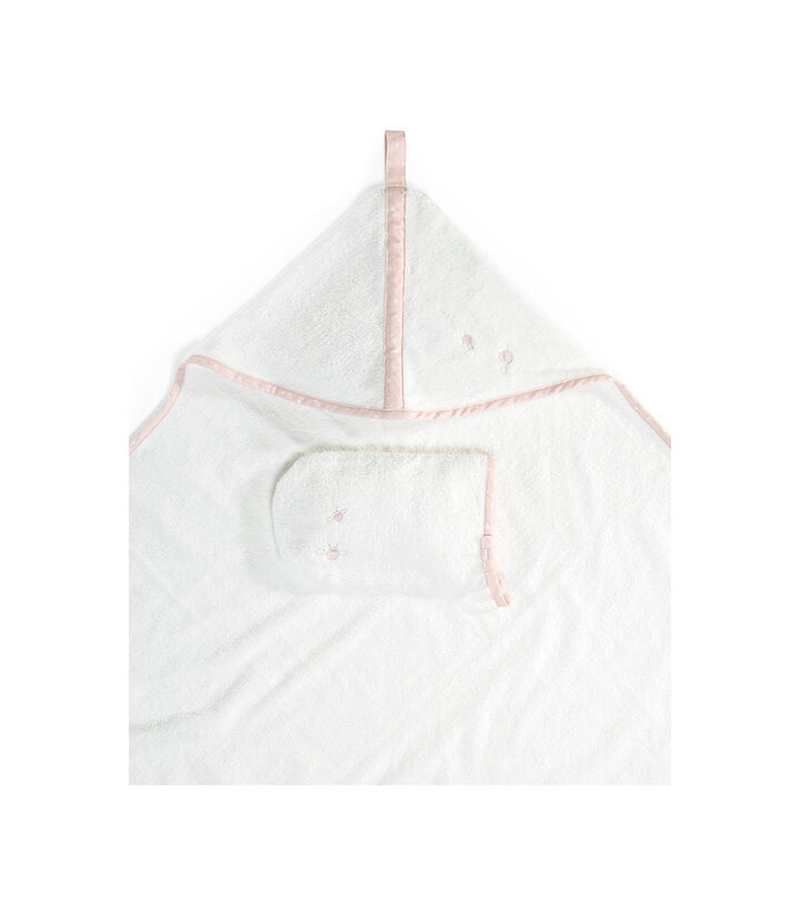 Stokke® Badcape met washandje, Pink Bee, mainview view 1