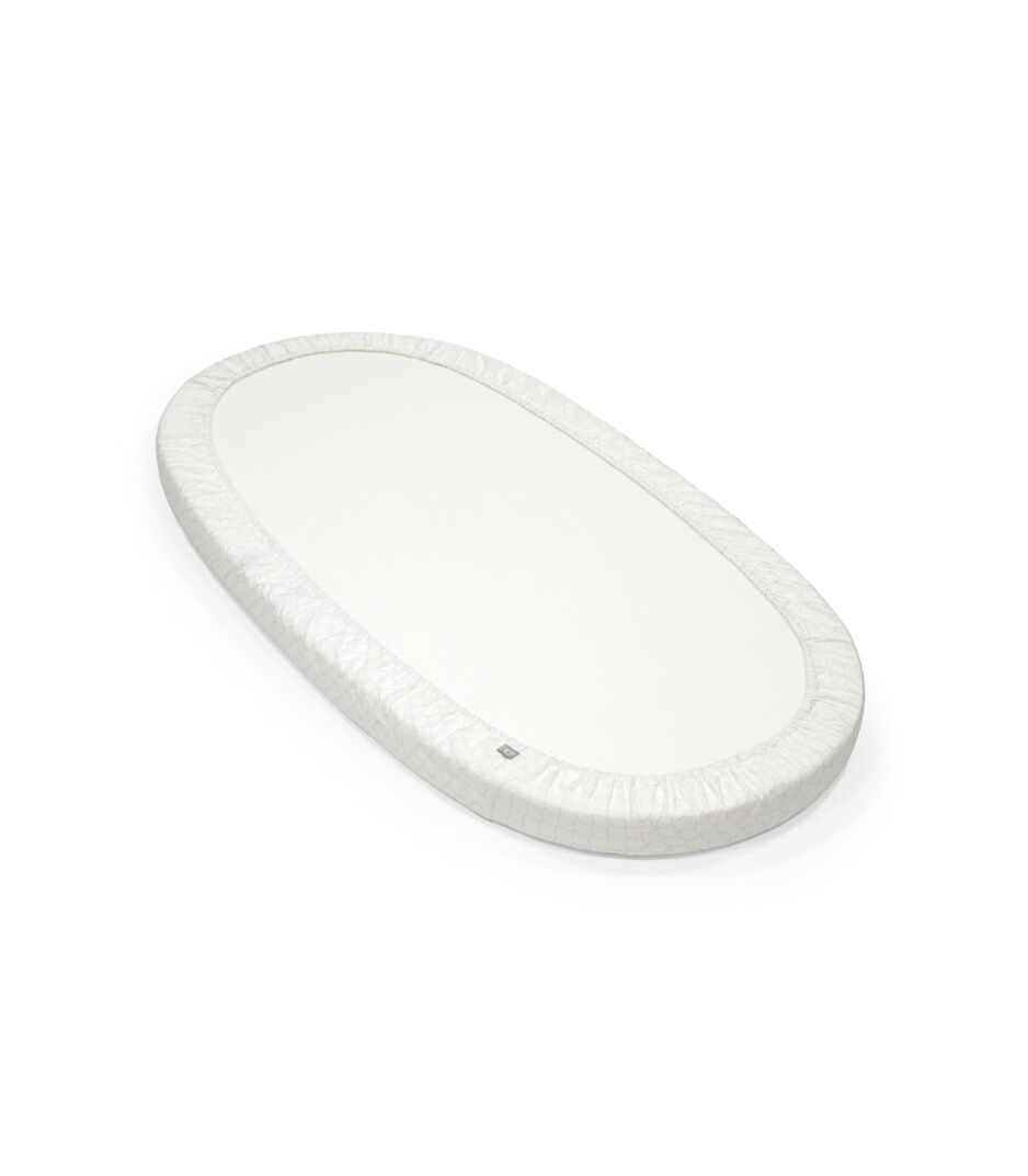 Stokke® Sleepi™ Bed Mattress with Fitted Sheet Fans Grey. Bottom side, detail.